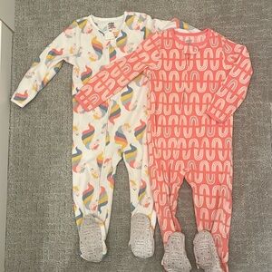 3/$15 CARTERS Fleece Unicorn Rainbows onesie sleeper pajamas